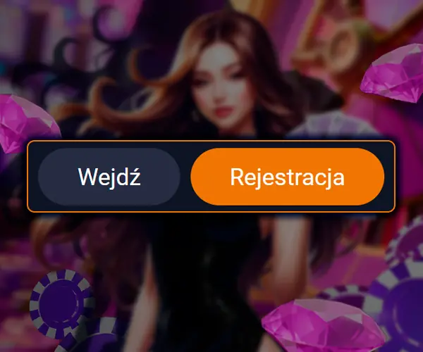 Przyciski logowania i rejestracji konta.